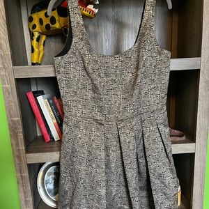 Gold Pleated Strapless Dress